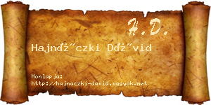 Hajnáczki Dávid névjegykártya